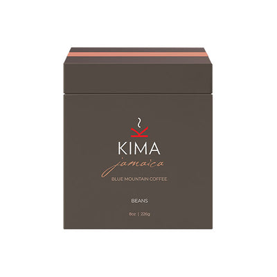 Kima Jamaica Blue Mountain Coffee Beans in box packaging